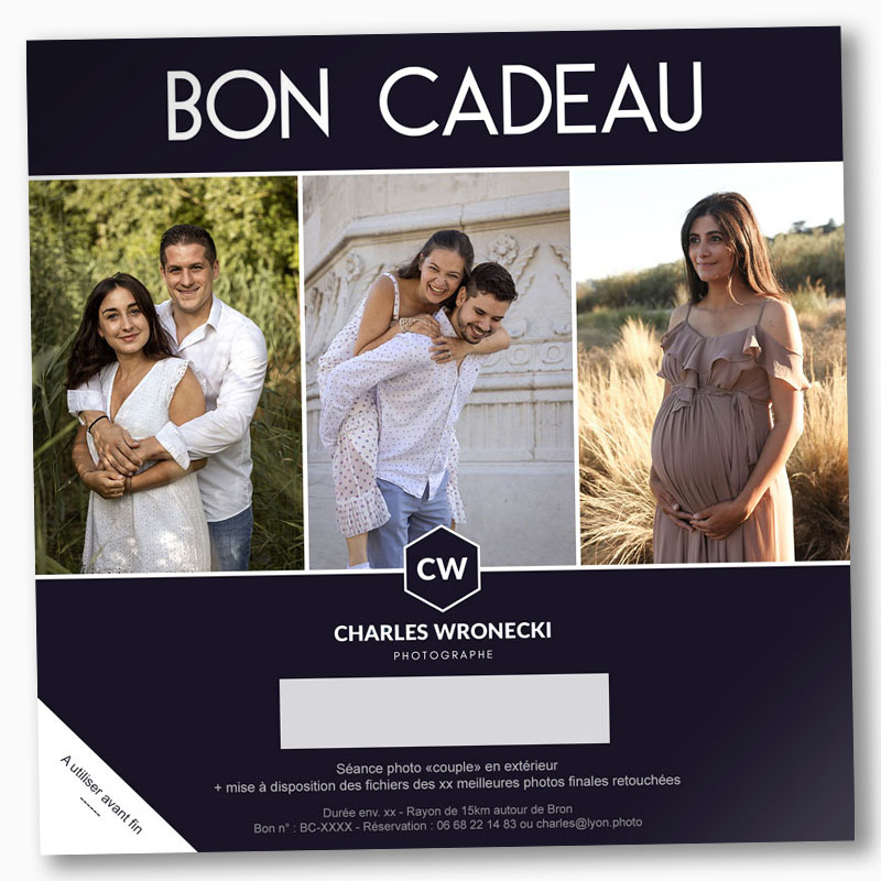 Bon cadeau shooting photo couple / grossesse