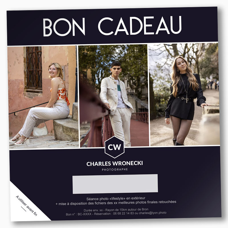 Bon cadeau shooting photo lifestyle